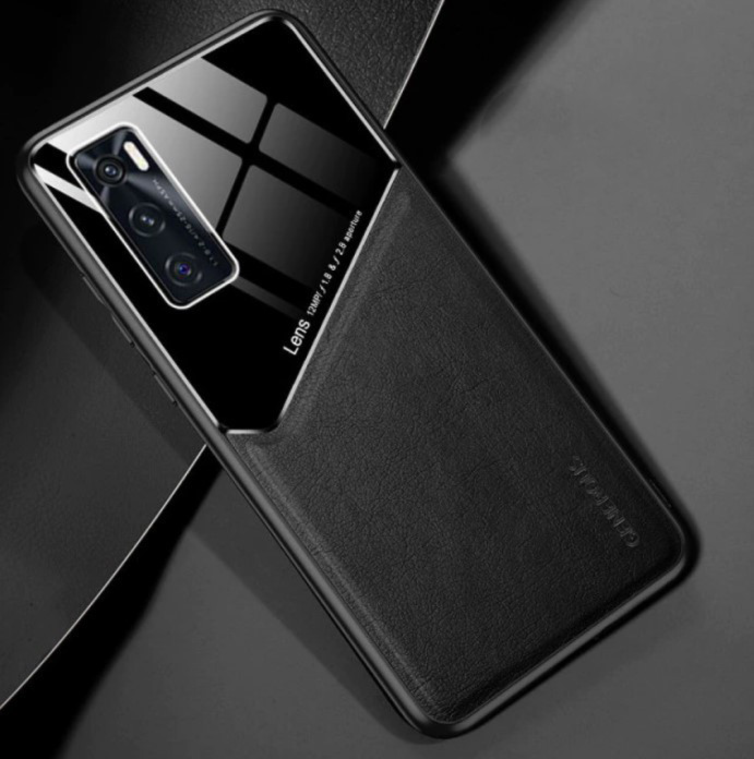 Бізнес чохол бампер GENEROUS для Vivo V20 SE / Y70 з скла і штучної шкіри