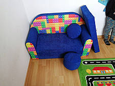 Детский бескаркасный игровой диван 100x170см + пуф +дополнительный матрас + подушка, машинка McQeen, фото 3