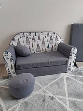 Детский бескаркасный игровой диван 100x170см + пуф +дополнительный матрас + подушка, машинка McQeen, фото 2