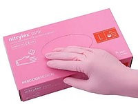 Нітрилові рукавички, Mercator Medical Nitrylex pink L (100 шт./пач.)