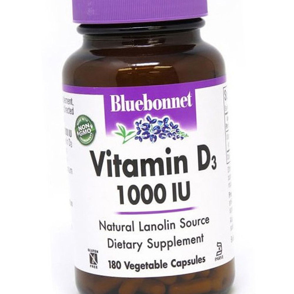 Вітамін Д3 Bluebonnet Nutrition Vitamin D3 1000 IU (25 mcg) 180 капсул вег, фото 1