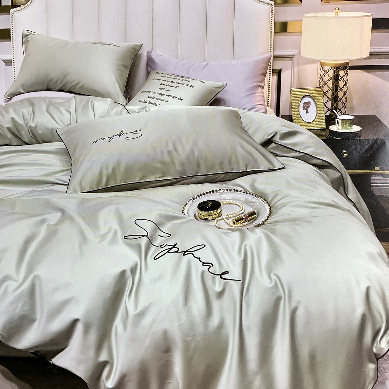 Якісна постільна білизна із сатину Двоспальний розмір 180*220 см, фото 1