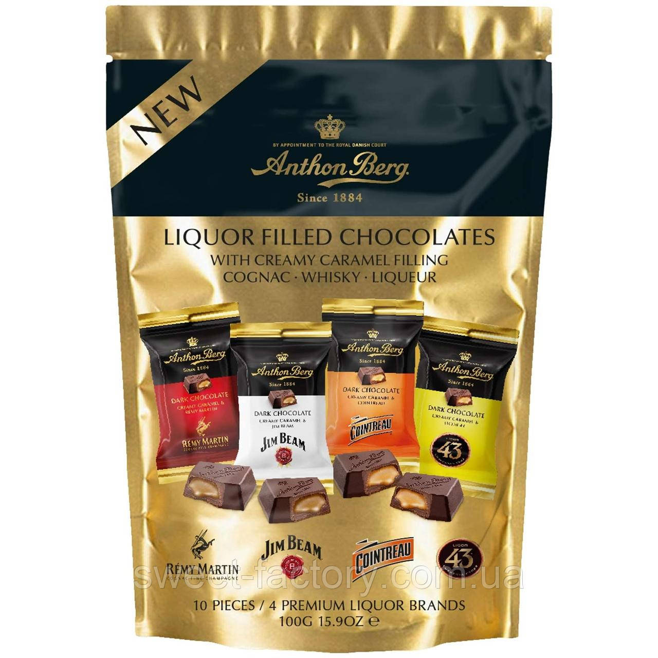 Цукерки Anthon Berg Dark Chocolate Caramel Mixed 100 g