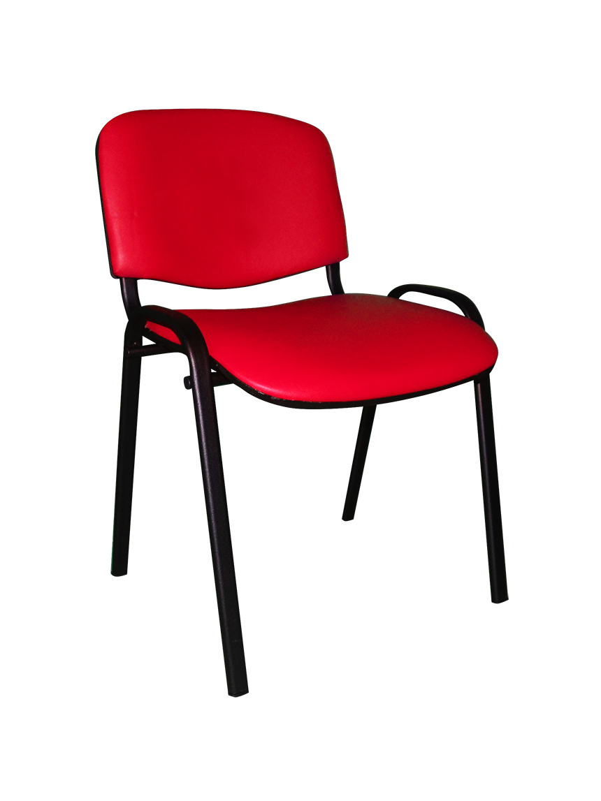 Офісний стілець для персоналу червоного кольору ISO Black