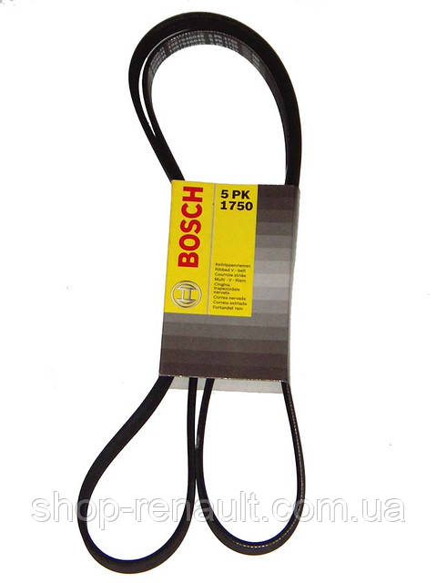 Ремінь генератора ГУР + кондиціонер 5PK1750 Bosch 1987946045 8200833541