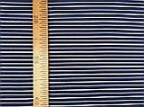 Віскоза стрейч принтована, в полоску на темно синьому фоні. (ширина 1,70м) №832, фото 3