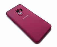 Силиконовый чехол soft touch с микрофиброй для Samsung Galaxy S9 бордовый