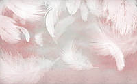 Фотообои Chameleon Перья на розовом фоне 100х100см