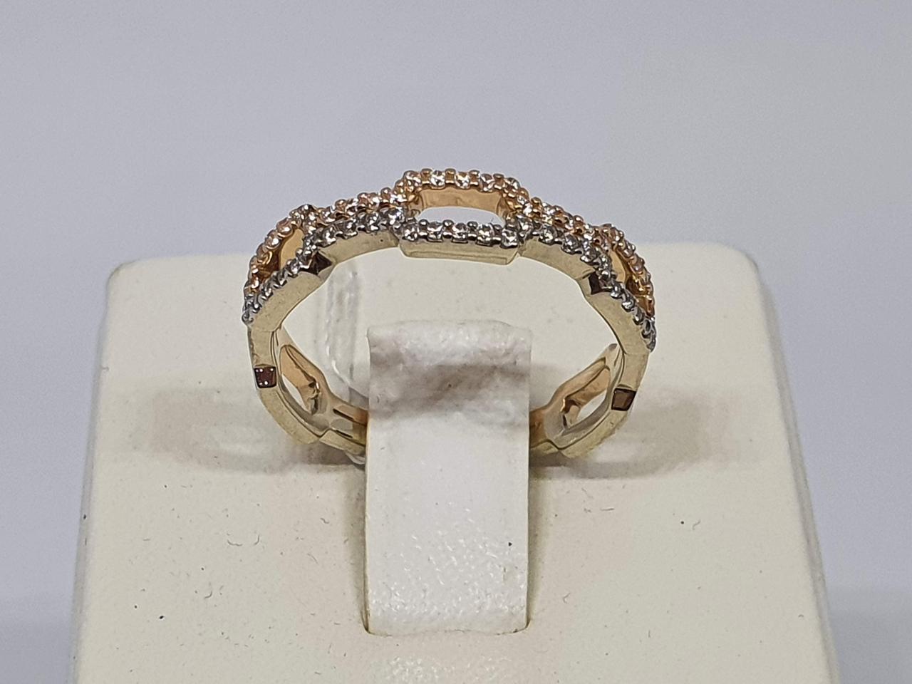 Золоте кільце з фіанітами.  КВ1482И