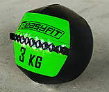 Медбол для фітнесу 3 кг (волболл) Wall Ball зелений, фото 2
