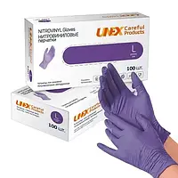 Нітрилові рукавички, Unex розмір L (100 шт./пач.) фіолетовий