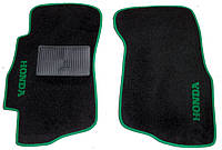 Текстильні килимки в салон Honda Civic 1996-2001, 2 шт. (ML, чорний+зелений)