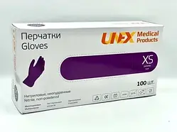 Нітрилові рукавички, Unex розмір XS (100 шт./пач.) фіолетовий