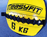 Медбол для фітнесу 6 кг (волболл) Wall Ball жовтий, фото 3
