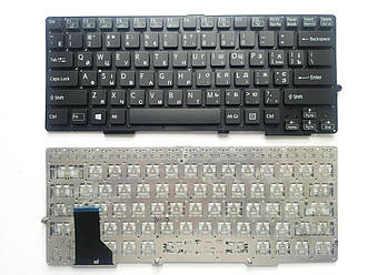 Клавіатура для ноутбуків Sony Vaio SVE13, SVS13 чорна без рамки, під підсвітку UA/RU/US