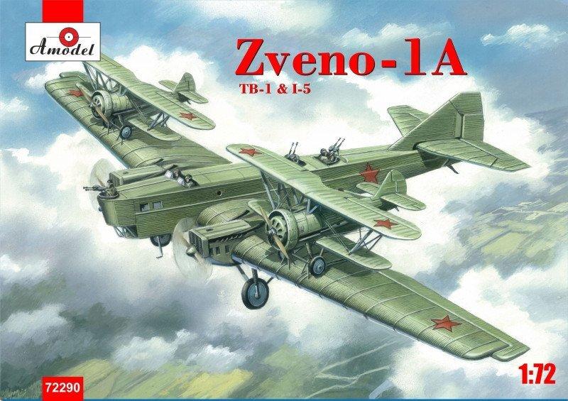 "Звено-1А" ТБ-1 и И-5. Збірна модель літака-носія в масштабі 1/72. AMODEL 72290