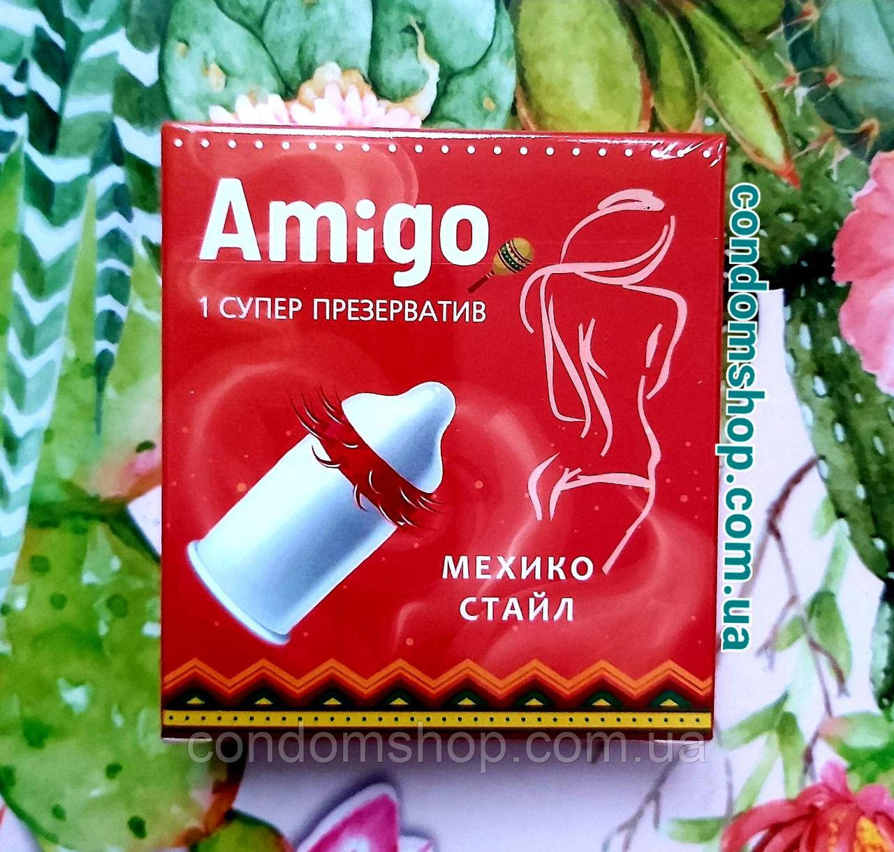 Презервативи з вусиками засичі Amigo Мехіко Стайл. 1 шт.