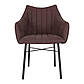Текстильні крісла для вітальні Bonn коричневого кольору на фарбованому металевому каркасі модерн, фото 3