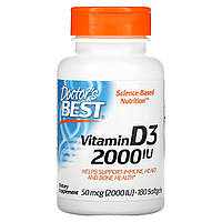 Vitamin D3 (2,000 IU) -  Doctor's Best, 180 Softgels