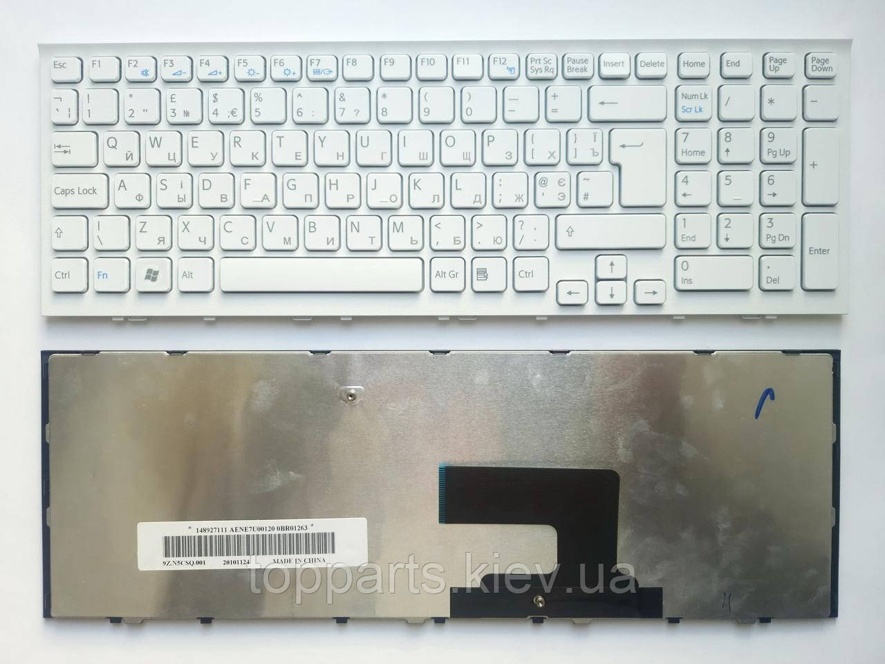 Клавіатура для ноутбуків Sony Vaio VPC-EE Series клавиатура белая  UA/RU/US
