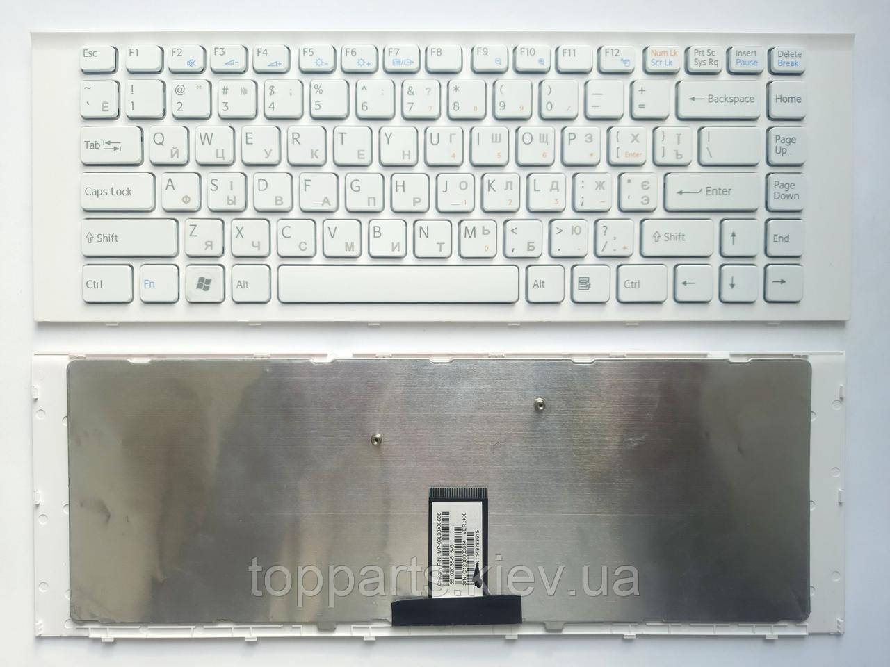 Клавіатура для ноутбуків Sony Vaio VPC-EG Series клавиатура белая с белой рамкой UA/RU/US, фото 1