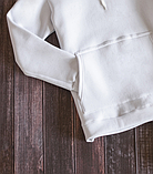 Біла Кофта чоловіча осінь-зима Толстовка флісова з начісом хлопцю Теплий спортивний одяг підібрати Розміри кофти, фото 5