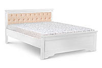 Деревянная кровать с мягким изголовьем ЕВА (Белый)