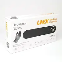 Нітрилові рукавички, Unex розмір XS (100 шт./пач.) Чорні