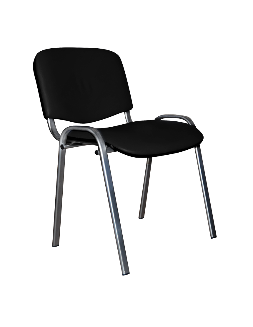 Офісний стілець для персоналу ISO Alum чорний шкірзам