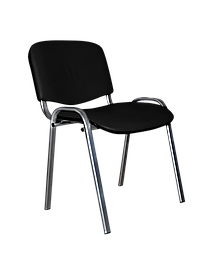 Офісний стілець для персоналу ISO Alum чорний шкірзам