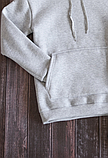 Толстовка чоловіча сірого кольору зимова Пайта утеплена на флісі хлопцю Якісна спортивна одежа підібрати Розмір кофти, фото 5