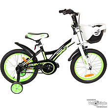Велосипед дитячий VNC Wave чорно-зелений колеса 16" (3-6 років)
