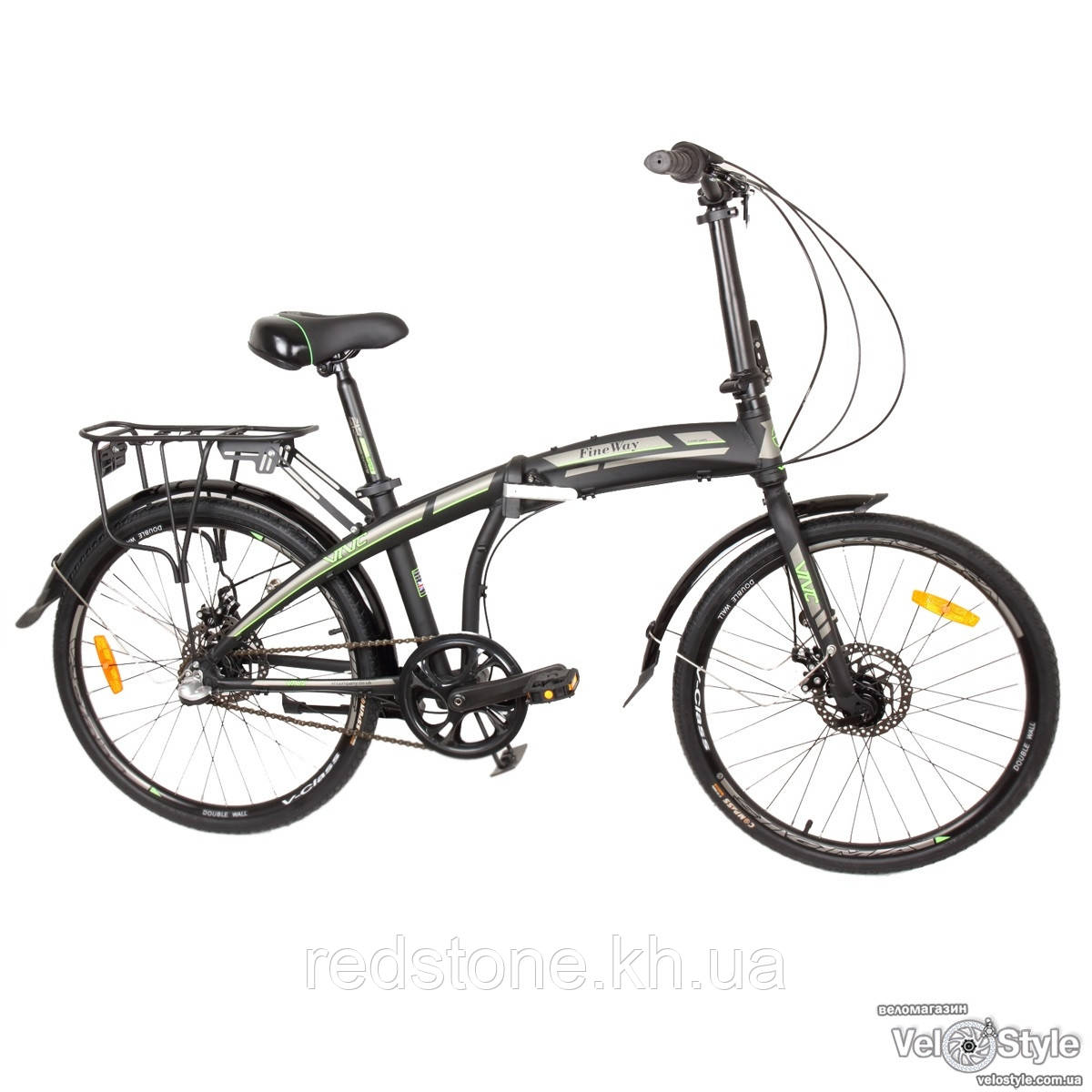Велосипед складной VNC FineWay EQ 38 см колеса 24¨ на планетарной втулке Disc