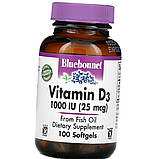 Вітамін Д Bluebonnet Nutrition Vitamin D3 1000 IU (25 mcg) 100 softgels, фото 5