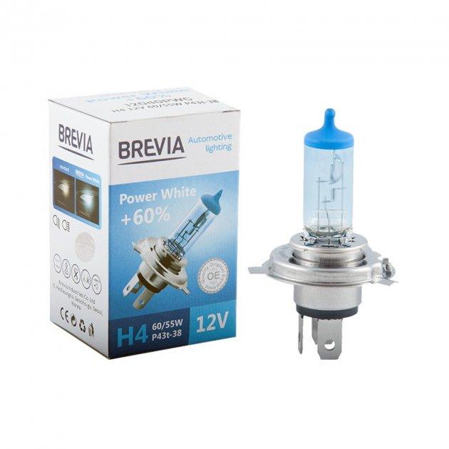 Brevia H4 12V 60/55W P43t Power White +60% 4300K CP (10/200 шт.)