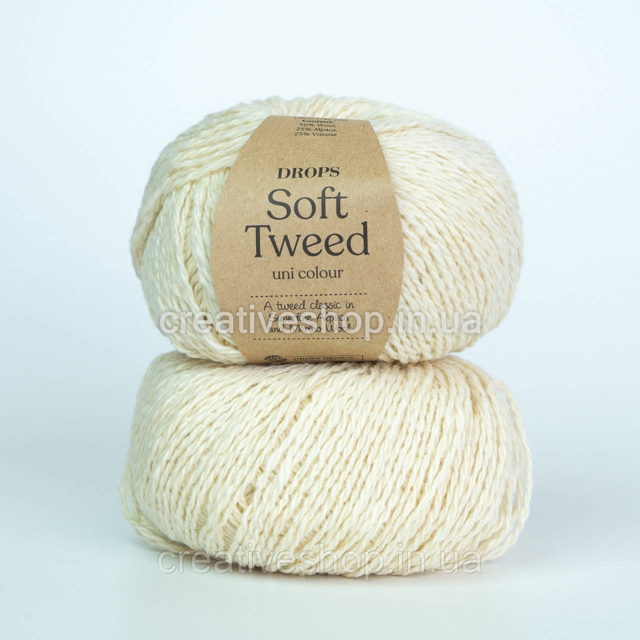 Пряжа Drops Soft Tweed (колір 01 off white)