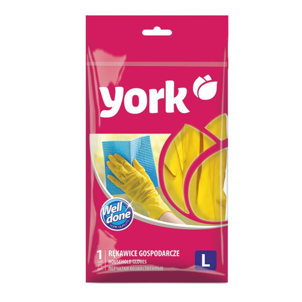 Рукавиці господарські, гумові York для прибирання, L
