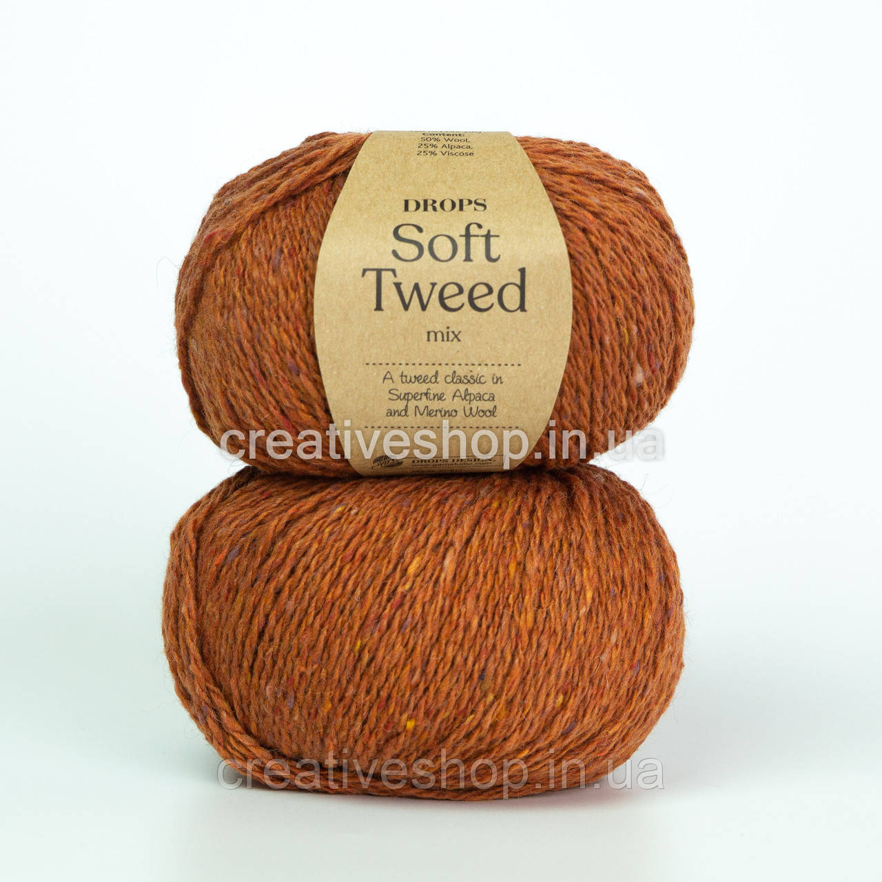 Пряжа Drops Soft Tweed (колір 18 carrot cake/морквяний пиріг)