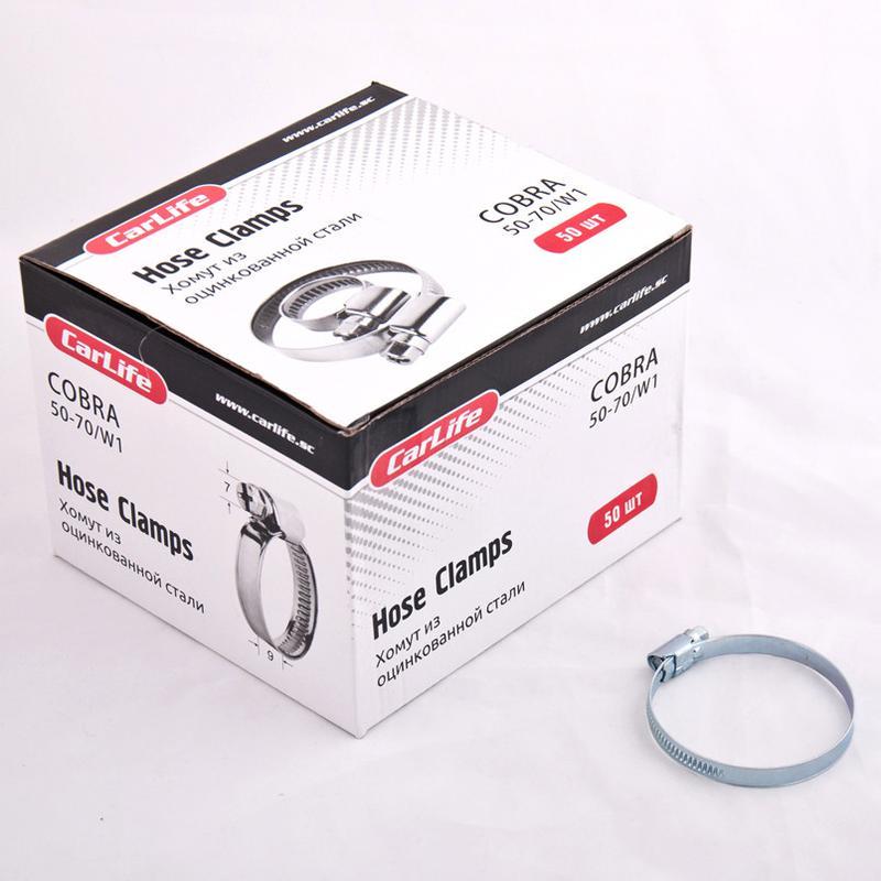 Хомути CarLife 50-70, 9mm, W1 (50шт.), фото 1