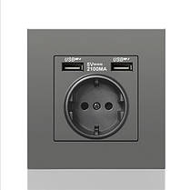 Розетка з USB портами і заземленням 220V стаціонарна, фото 5