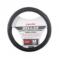 Чохол на кермо шкіряний Delux,чорний/ SW327M