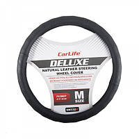 Чохол на кермо шкіряний Delux,чорний/ SW332M