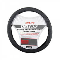 Чохол на кермо шкіряний Delux,чорний/ SW334M