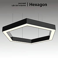 Красивая офисная люстра HEXAGON 72 Вт, диаметр 100 см. Подвесные LED светильники для офиса, магазина