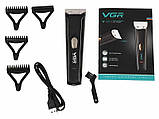 Машинка для стрижки VGR V-021, чорно-срібляста., фото 2