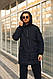 Чоловіча зимова довга крутка парка чорна, без бренда, фото 4