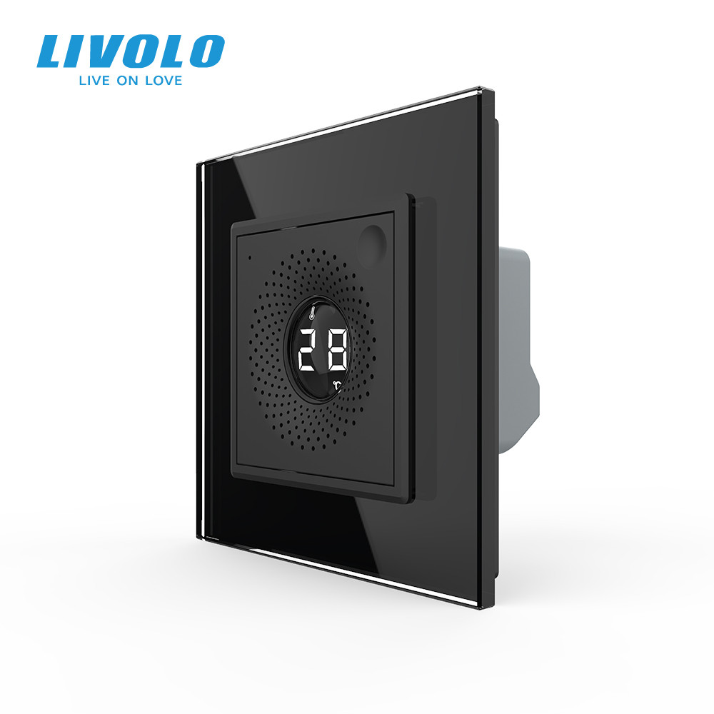Розумний датчик температури та вологості ZigBee термометр гігрометр Livolo чорний (VL-FCEZ-2BP-12)
