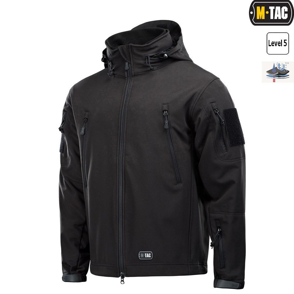 Тактична куртка M-TAC SOFT SHELL З ПІДСТІБКОЮ BLACK