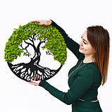 Панно для інтер'єрного декору з дерева та моху «Дерево життя», фото 4