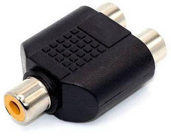 Перехідник гніздо RCA - 2 гізда RCA, пластик